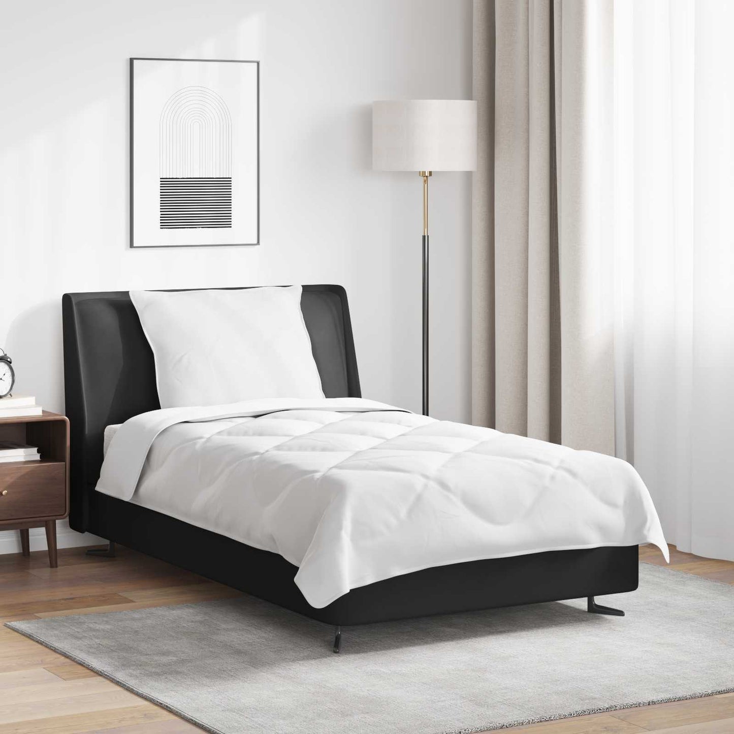 Ganzjahresbettdecke mit Kissen 2 pcs Weiß Mikrofaser