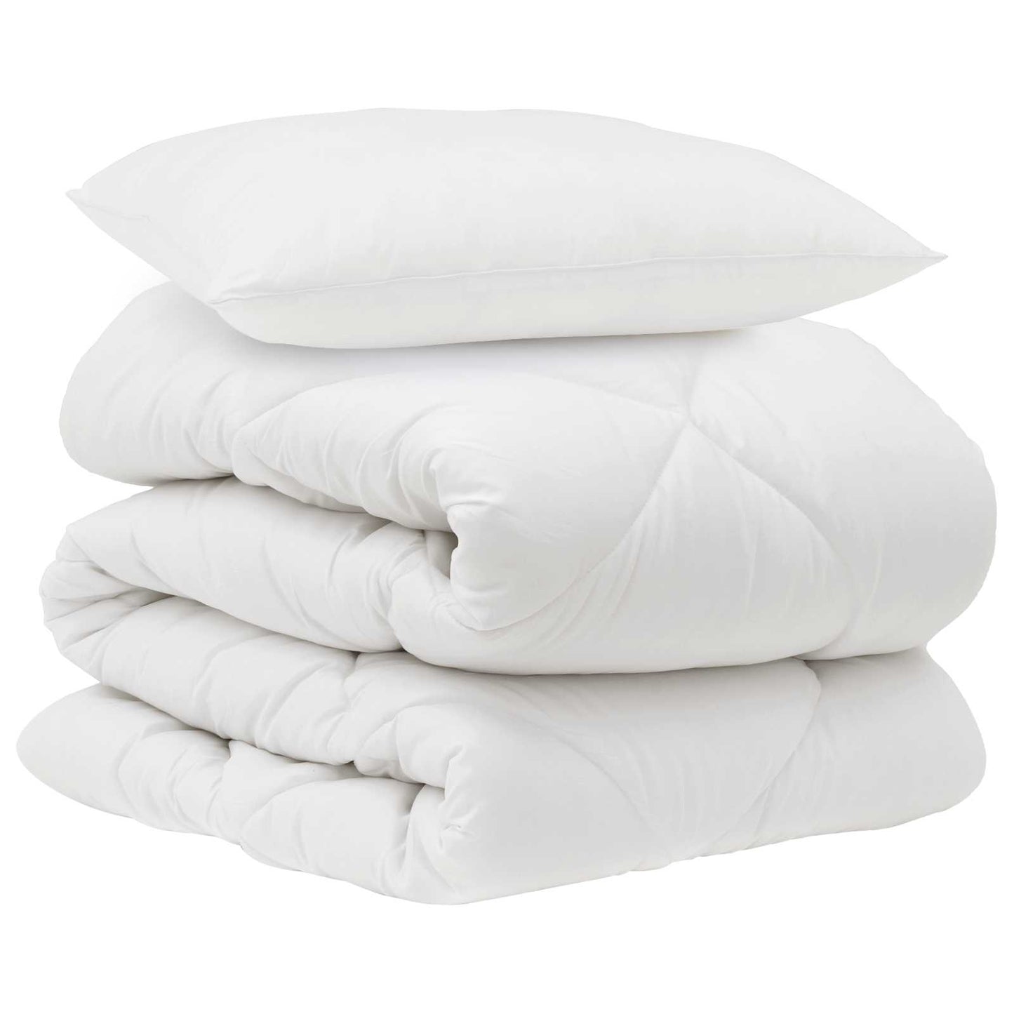 Bettdecke mit Kissen 2 pcs Weiß Mikrofaser