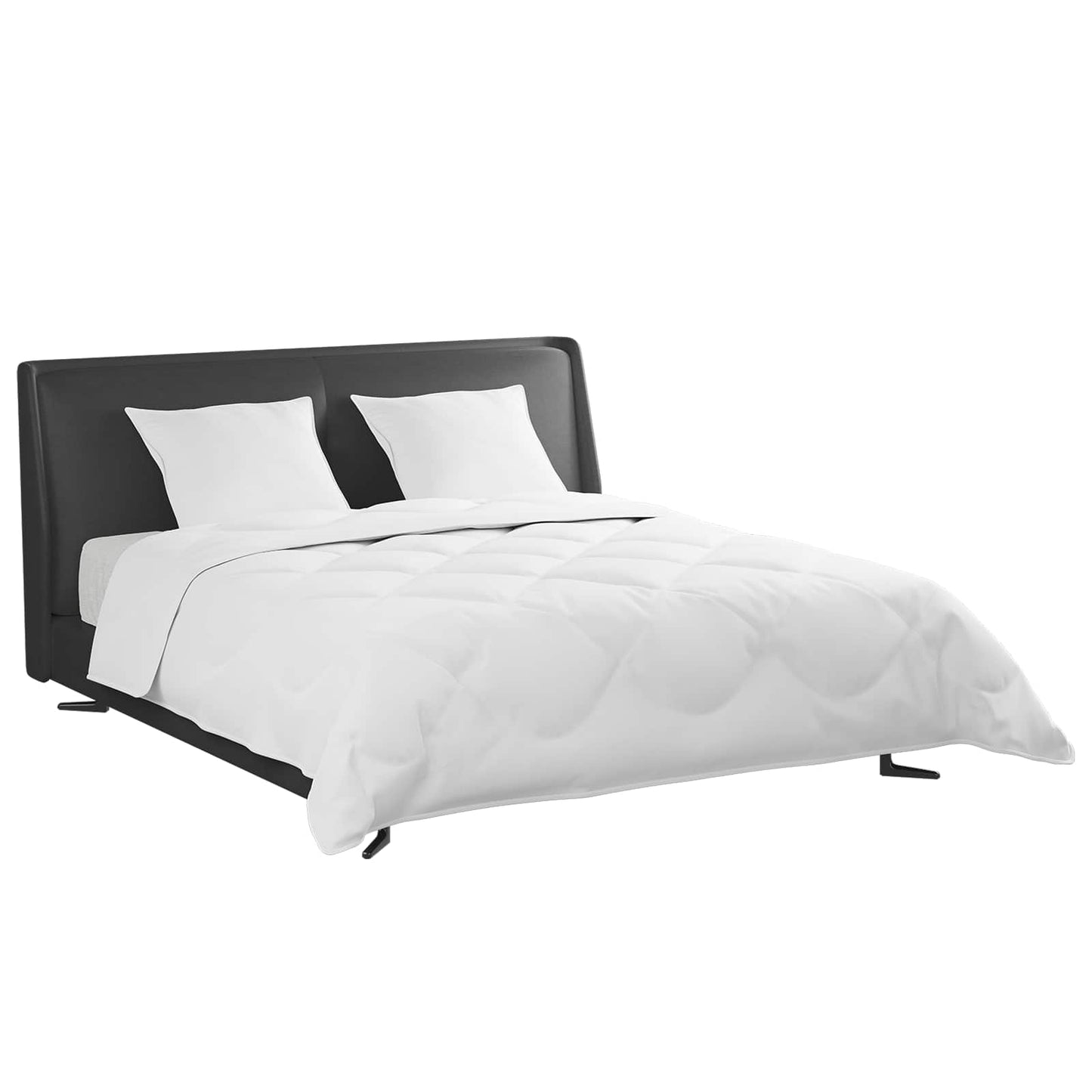 Bettdecken Set mit Kissen 3 pcs Weiß Daunenfeder