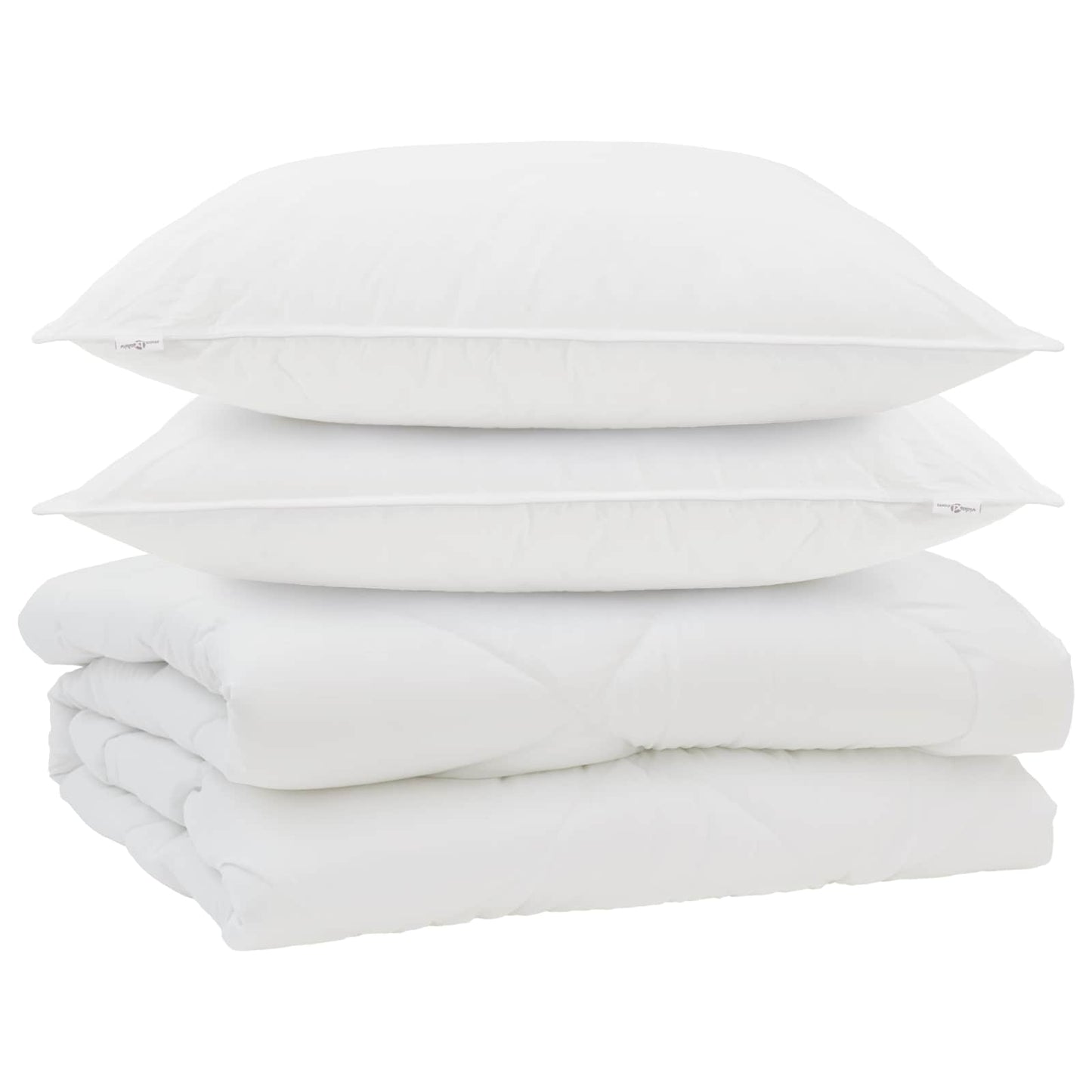 Bettdecke mit Kissen 3 pcs Weiß Mikrofaser