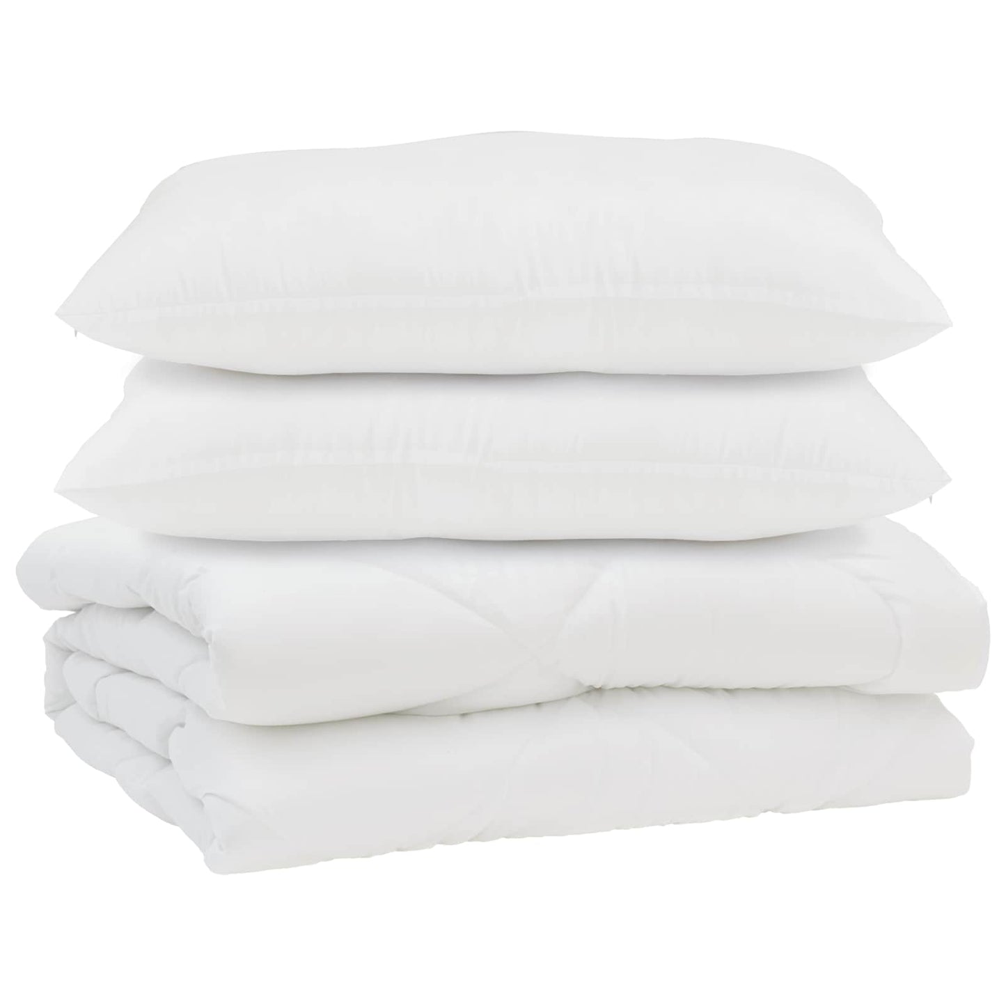 Bettdecke mit Kissen 3 pcs Weiß Mikrofaser