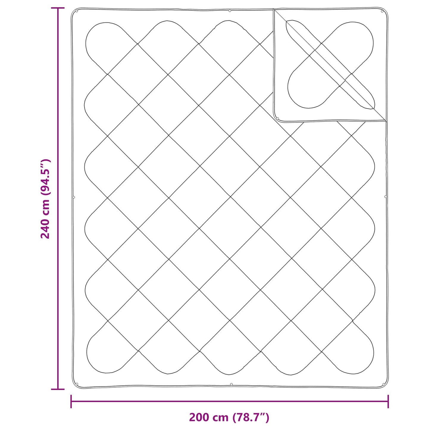 Bettdecken Set 3 pcs Weiß Mikrofaser und Daunenfedern