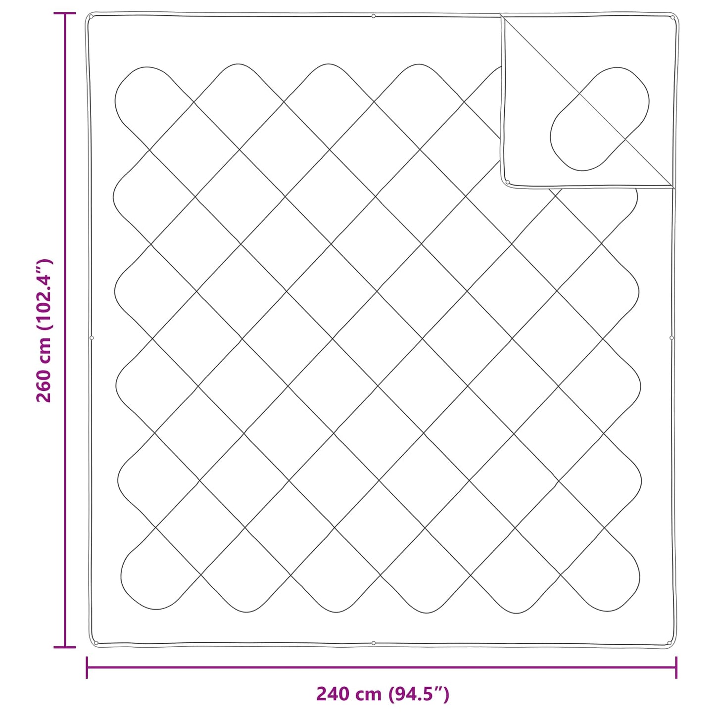 Decke mit Kissen mit Kissen 3 pcs Weiß Mikrofaser