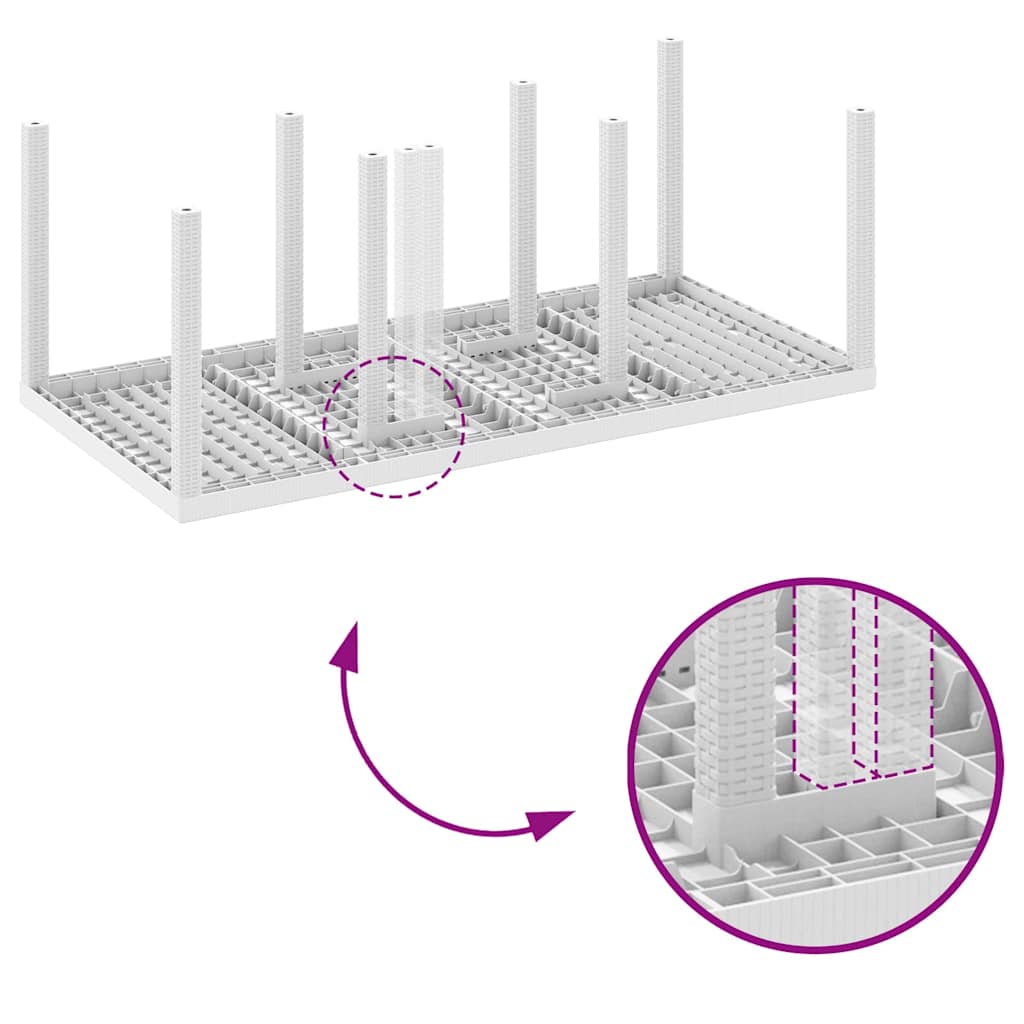 Gartentisch Weiß 200 x 100 x 73 cm Poly-Rattan
