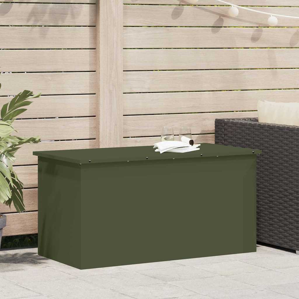 Außenlagerbox Olive Grün 100 x 50,5 x 50 cm Stahl