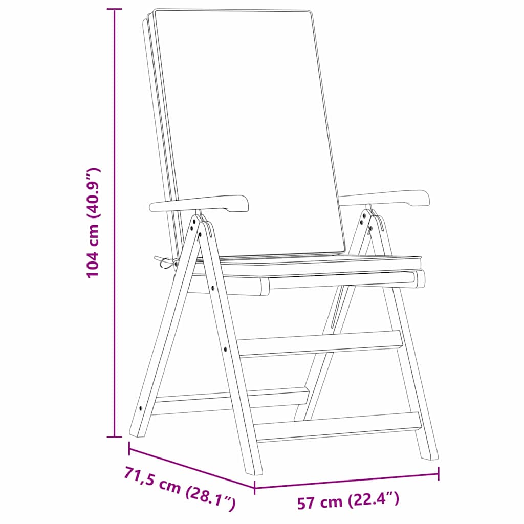 Gartenstuhl 8 pcs Braun und Weiß 57 x 71,5 x 104 cm