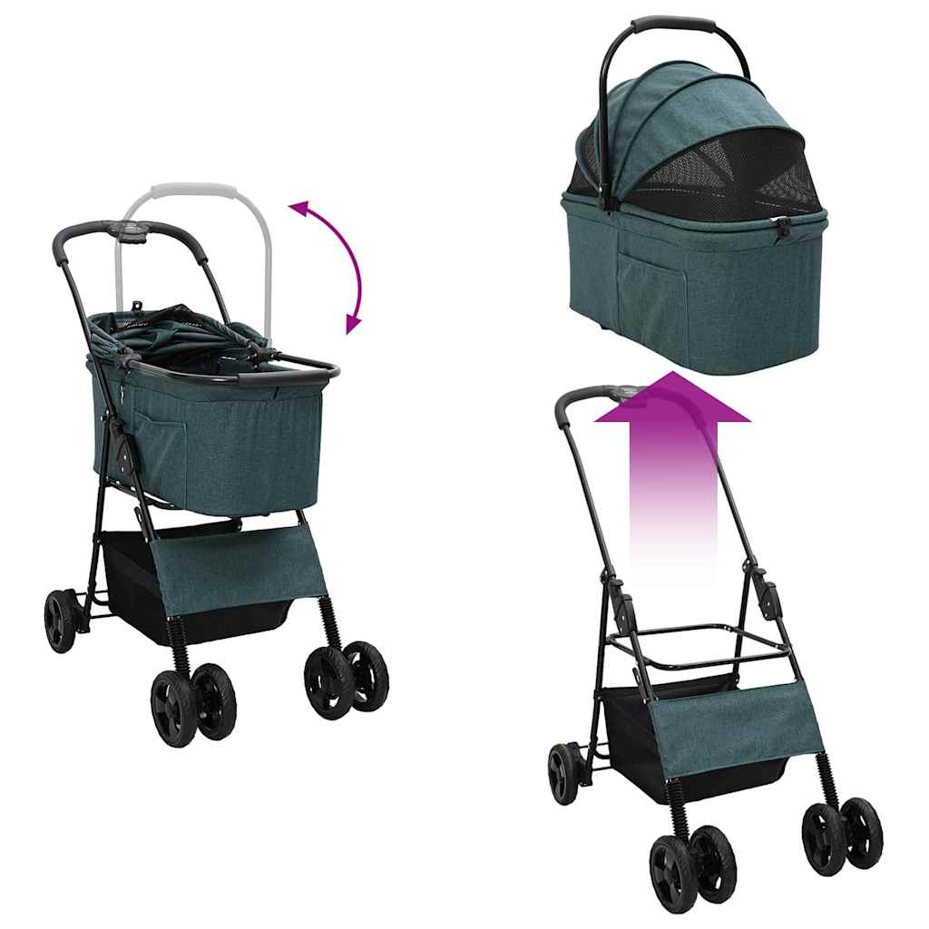 Faltbarer Haustierwagen Grün 81 x 47 x 99 cm Polyester