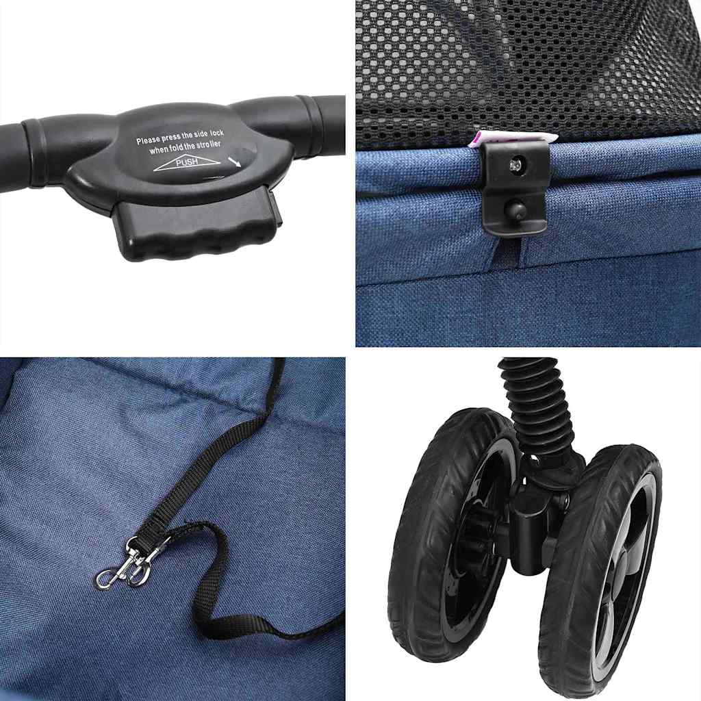 Faltbarer Haustierwagen Blau 81 x 47 x 99 cm Polyester