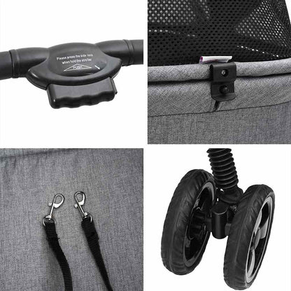 Faltbarer Haustierwagen Grau 81 x 47 x 99 cm Polyester