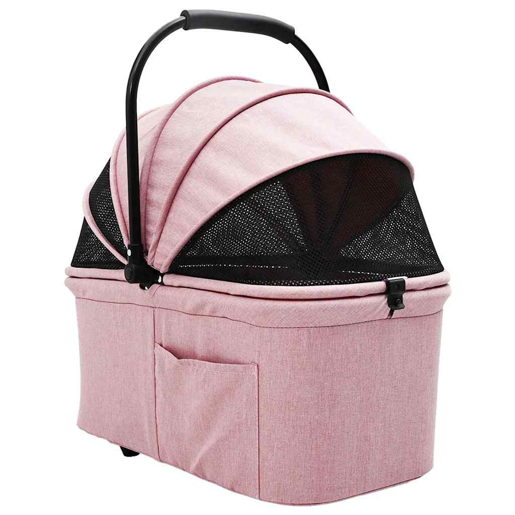 Faltbarer Haustierwagen Rosa 78 x 54 x 101 cm Polyester