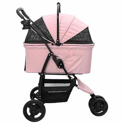 Faltbarer Haustierwagen Rosa 78 x 54 x 101 cm Polyester