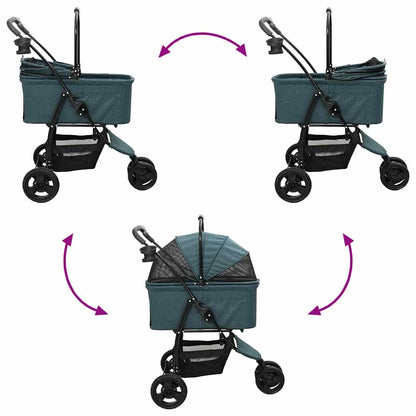 Faltbarer Haustierwagen Grün 78 x 54 x 101 cm Polyester
