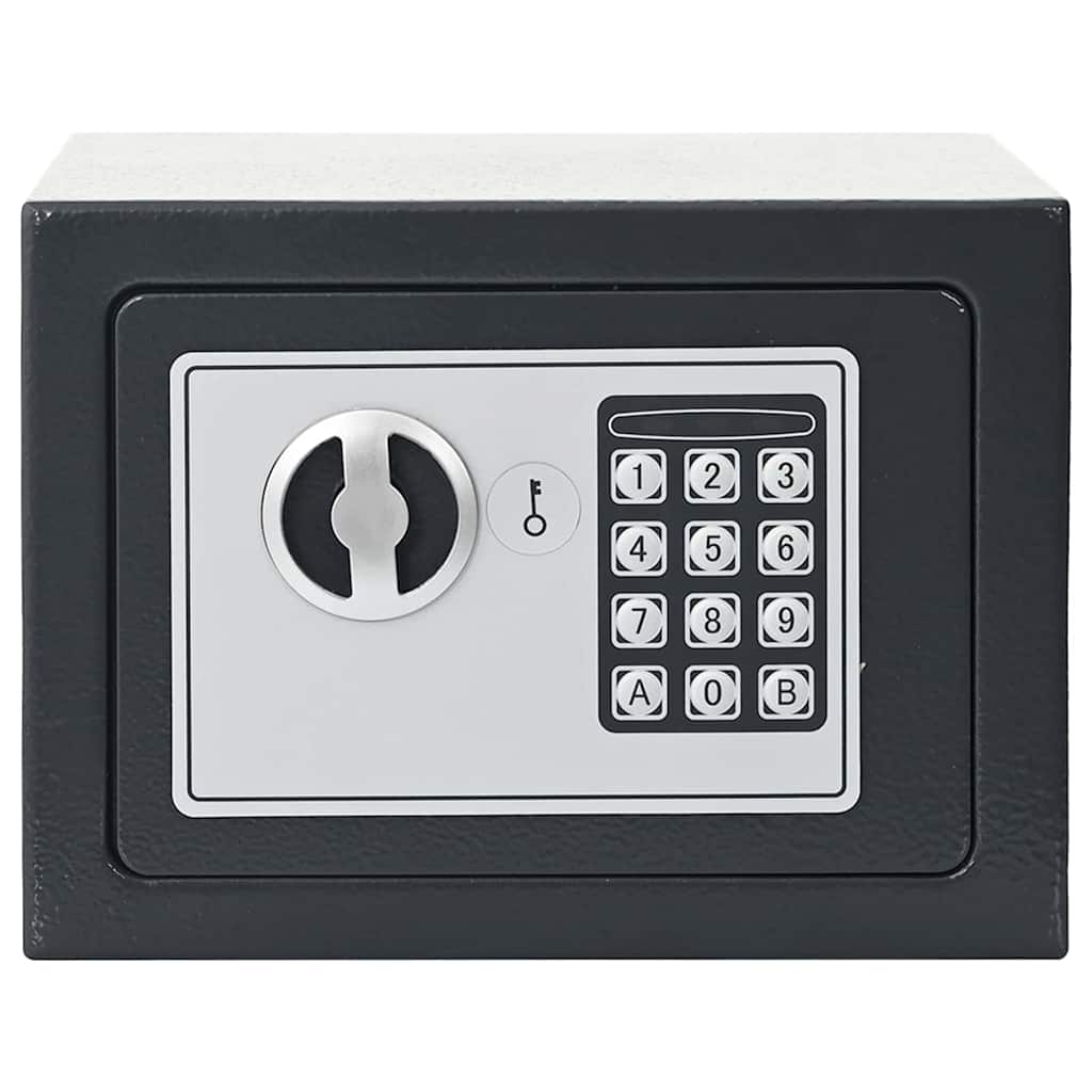 Digitaler Safe mit Schloss Dunkelgrau 23 x 17 x 17 cm Stahl