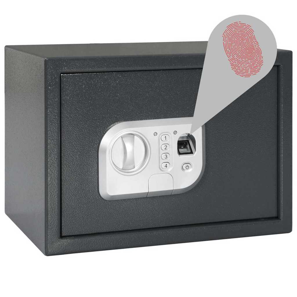 Digitaler Safe mit Schloss Dunkelgrau 35 x 25 x 25 cm Stahl