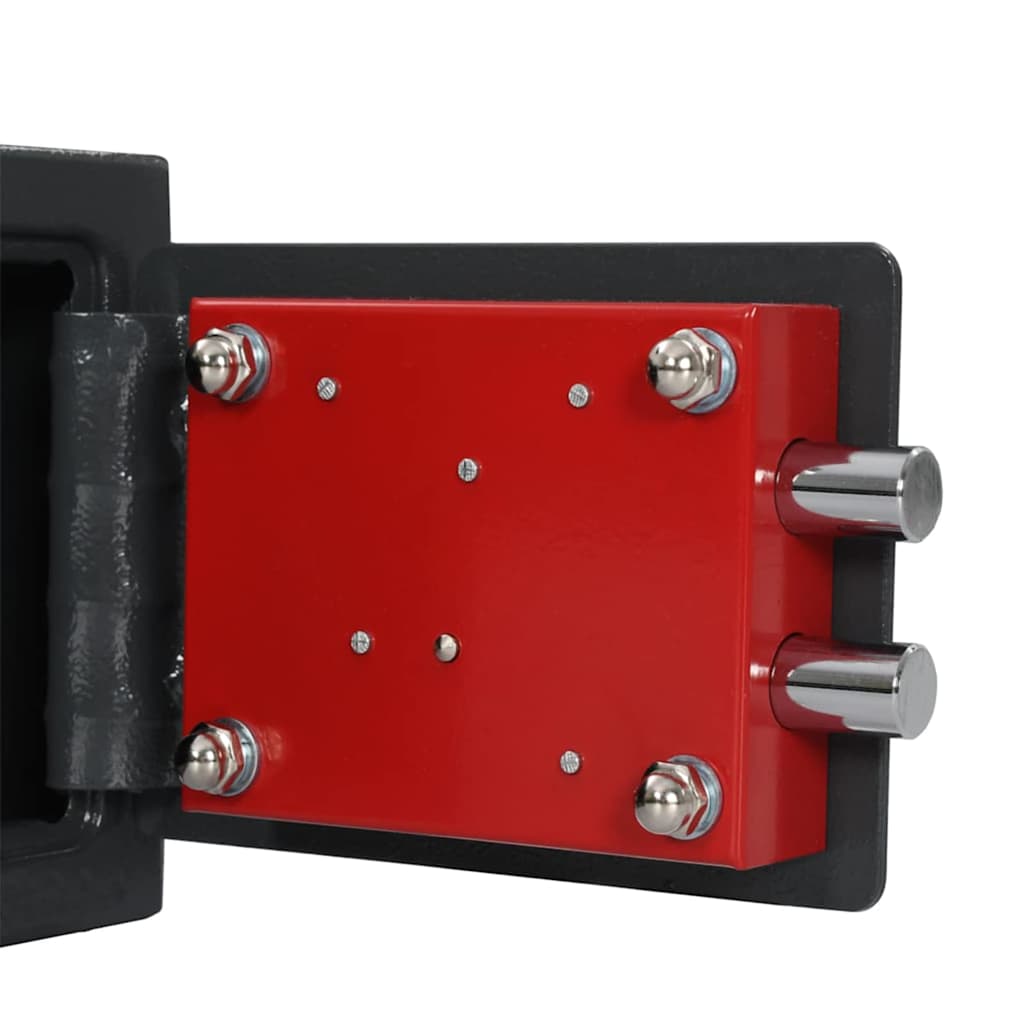 Safe Box mit Schloss Dunkelgrau 23 x 17 x 17 cm Stahl