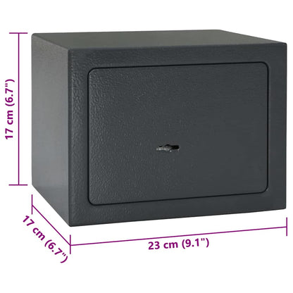 Safe Box mit Schloss Dunkelgrau 23 x 17 x 17 cm Stahl