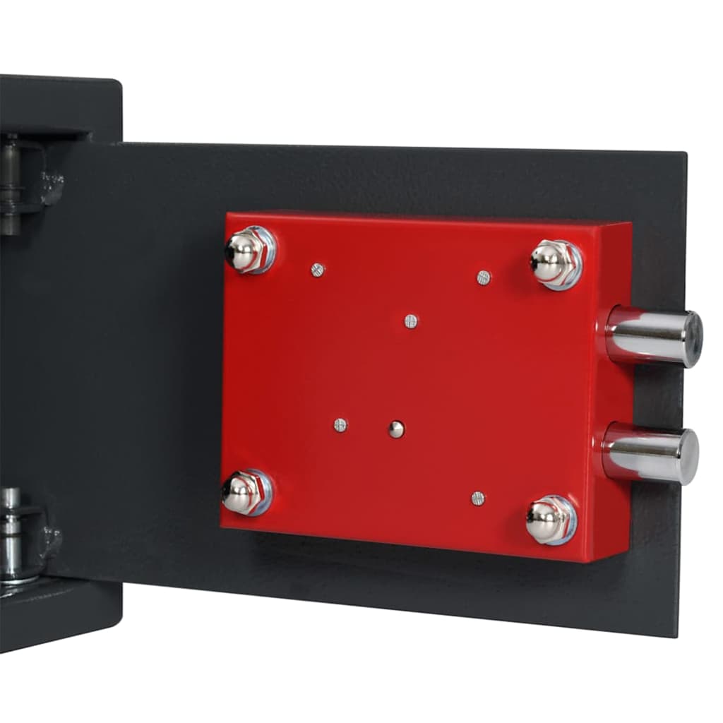 Safe Box mit Schloss Dunkelgrau 31 x 20 x 20 cm Stahl