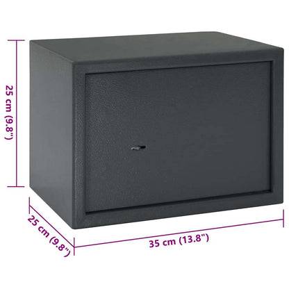 Safe Box mit Schloss Dunkelgrau 35 x 25 x 25 cm Stahl