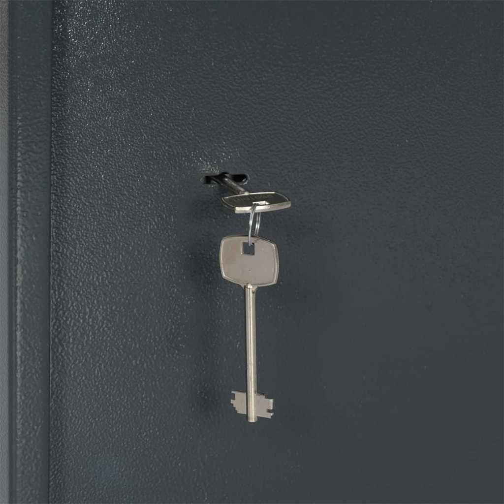 Safe Box mit Schloss Dunkelgrau 35 x 31 x 50 cm Stahl