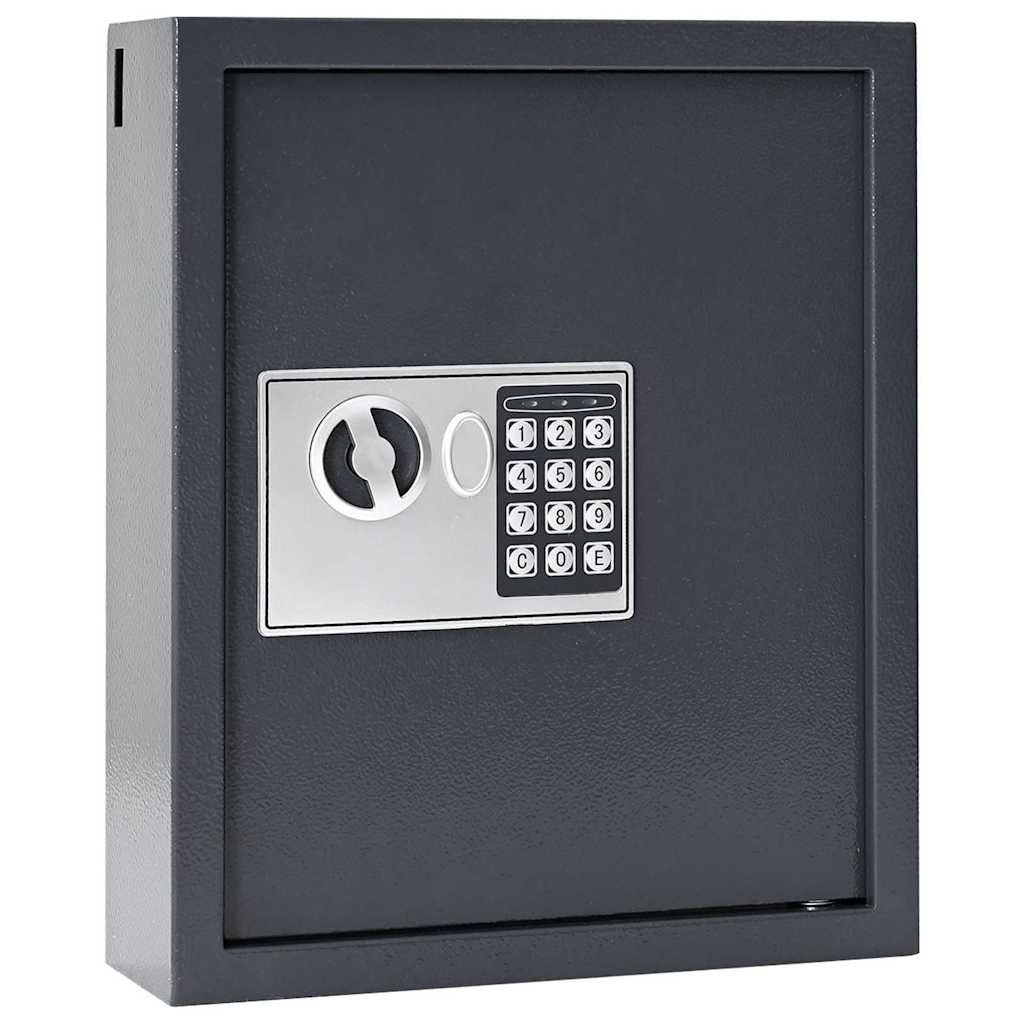 Digitaler Safe mit Schloss Dunkelgrau 30 x 10 x 36,5 cm Stahl