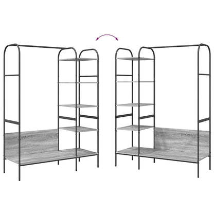 Kleiderständer mit Regal Grau 120 x 44 x 160 cm Holzwerkstoff