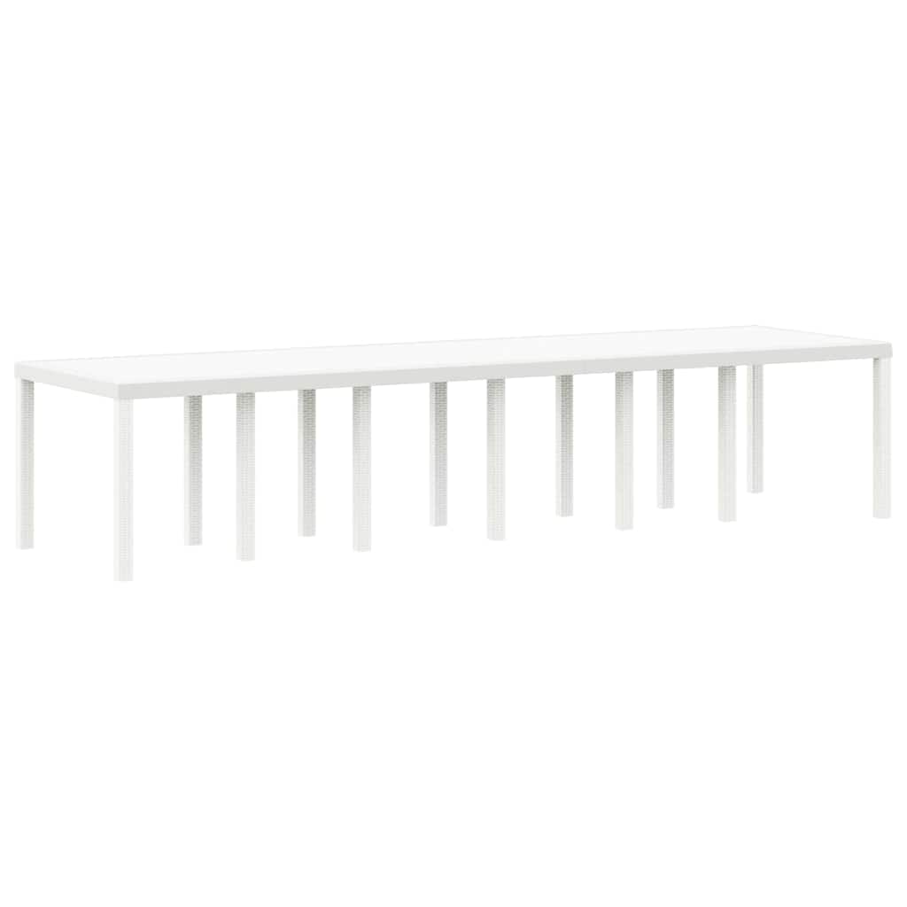 Gartentisch Weiß 350 x 100 x 74 cm Poly-Rattan