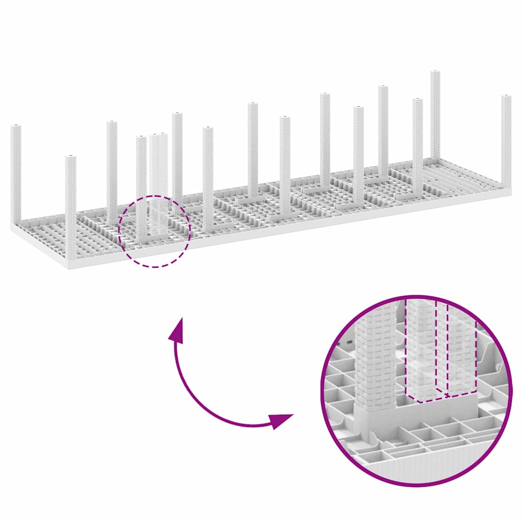 Gartentisch Weiß 350 x 100 x 74 cm Poly-Rattan
