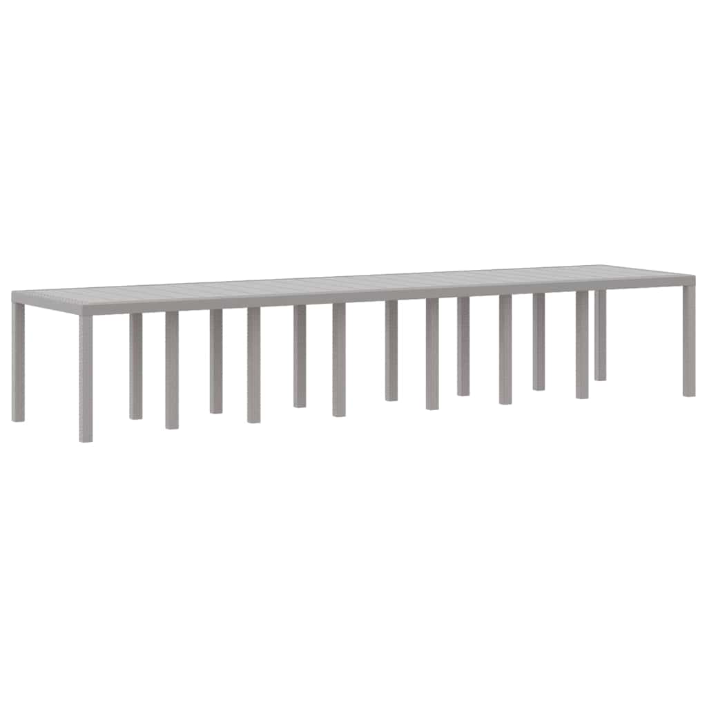 Gartentisch Hellgrau 400 x 100 x 73 cm Poly-Rattan
