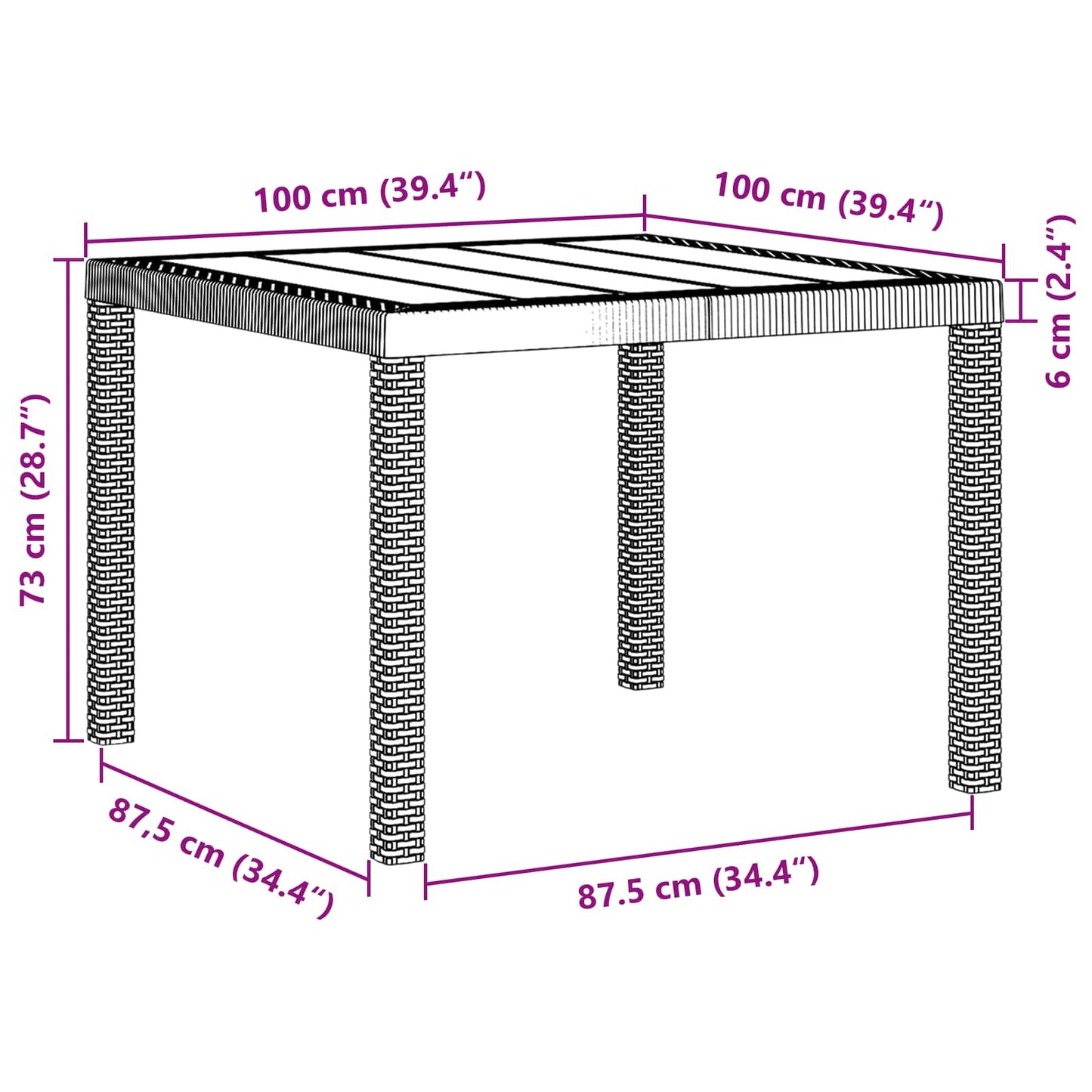 Garten Essgruppe 5 pcs Anthrazit Polypropylen