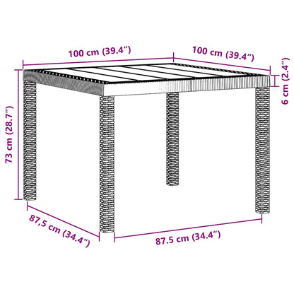 Garten Essgruppe 5 pcs Hellgrau Polypropylen