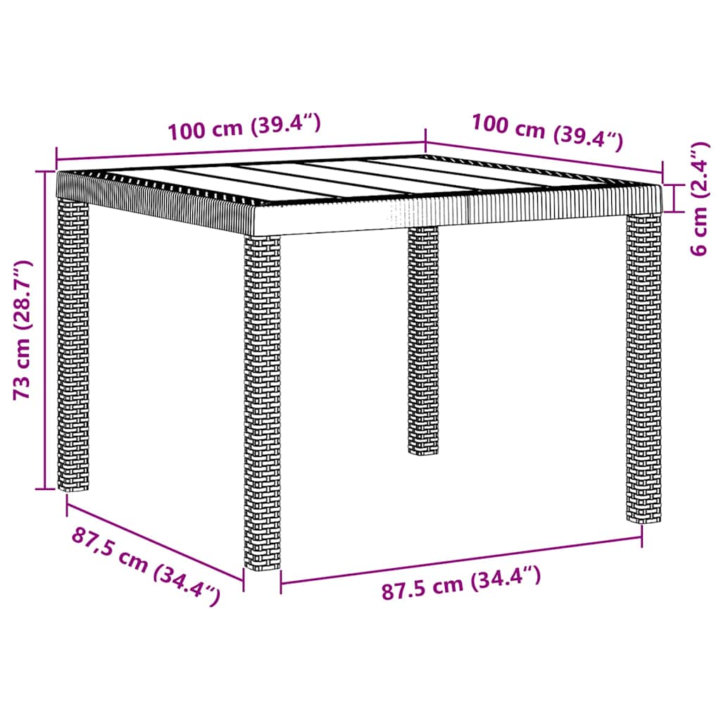 Garten Essgruppe 3 pcs Hellgrau Polypropylen