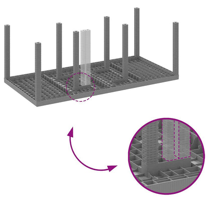Garten Essgruppe 7 pcs Hellgrau Polypropylen