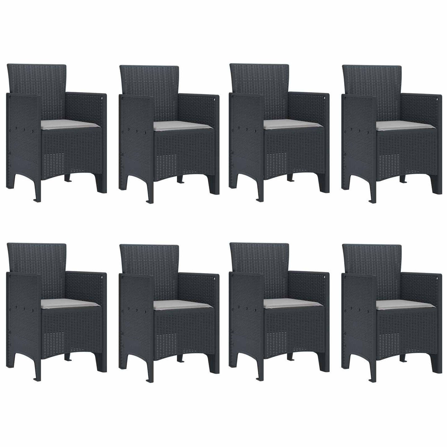 Garten Essgruppe 9 pcs Anthrazit Polypropylen