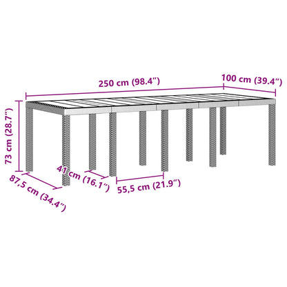 Garten Essgruppe 9 pcs Braun Polypropylen