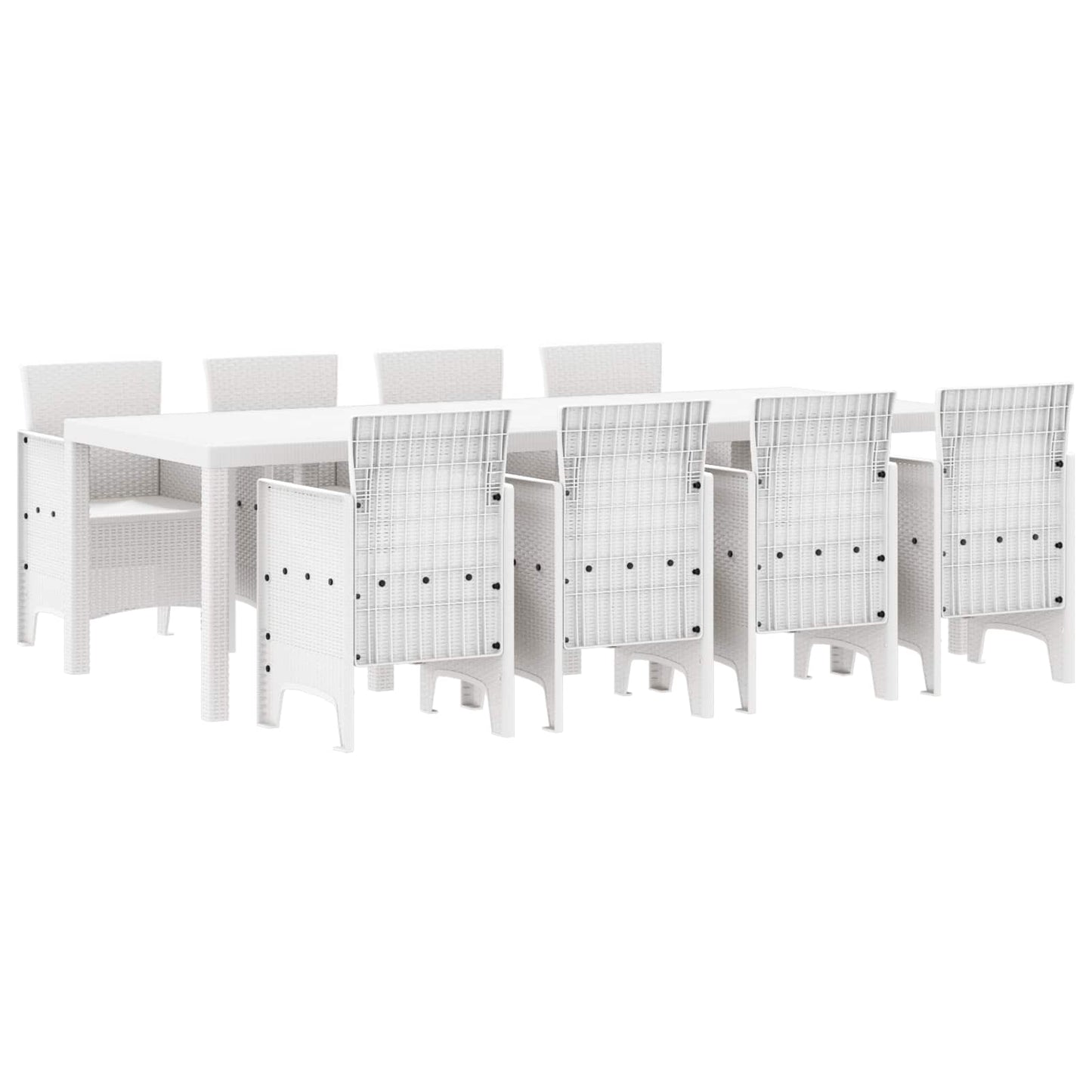 Garten Essgruppe 9 pcs Hellgrau Polypropylen