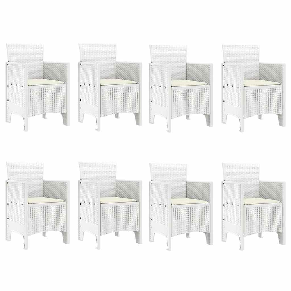 Garten Essgruppe 9 pcs Hellgrau Polypropylen