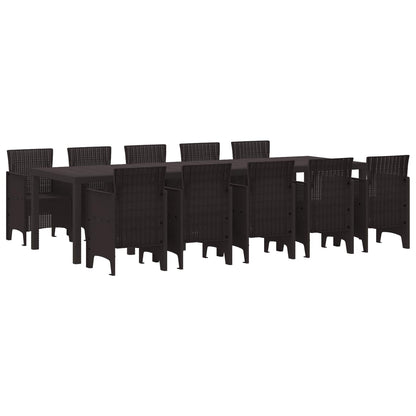 Garten Essgruppe mit Kissen 11 pcs Braun Rattan