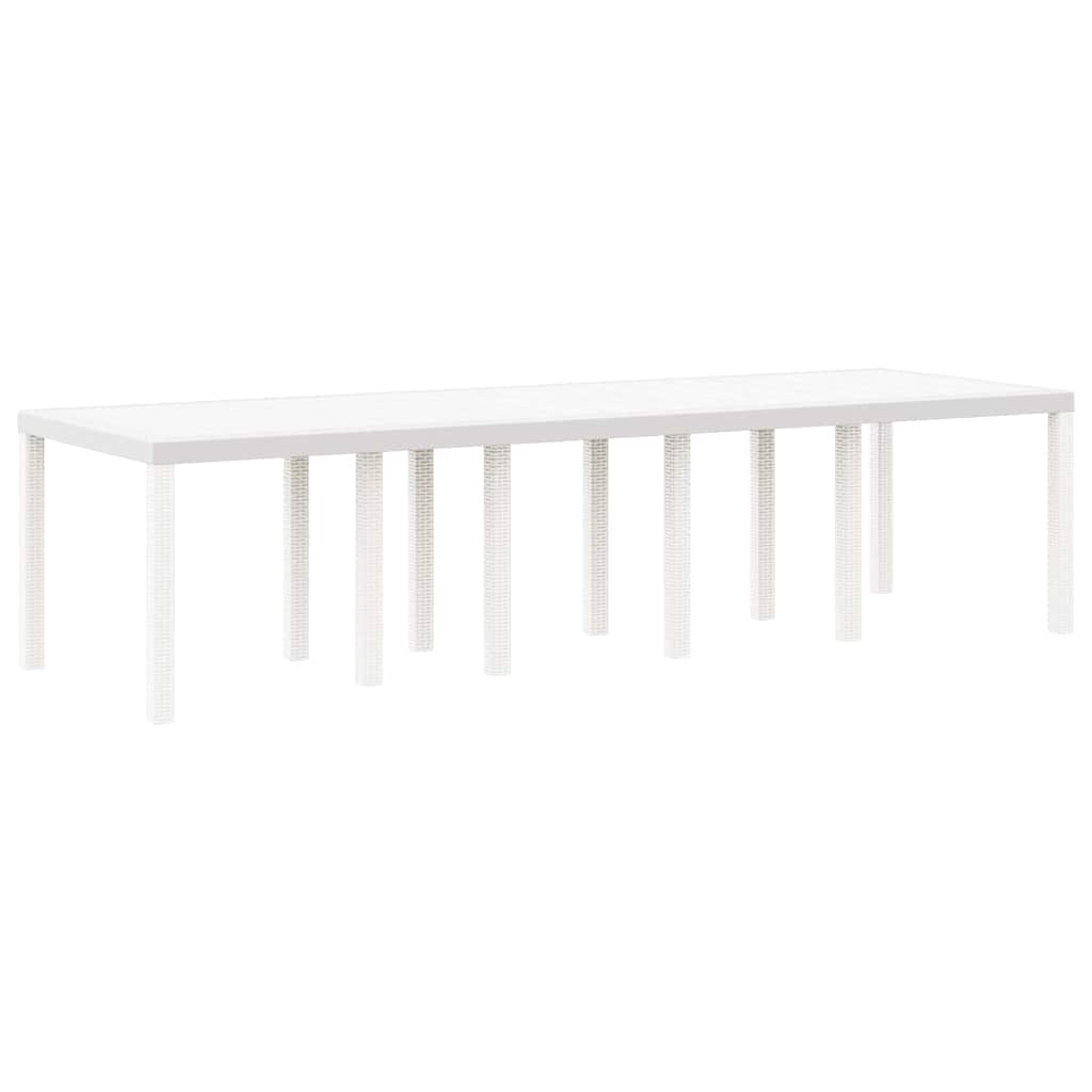 Garten Essgruppe 11 pcs Weiß und Taupe Kunststoff-Rattan