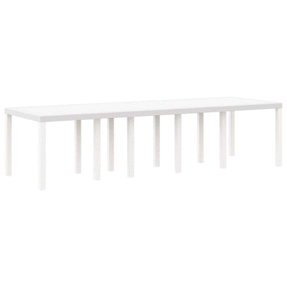 Garten Essgruppe 11 pcs Weiß und Taupe Kunststoff-Rattan