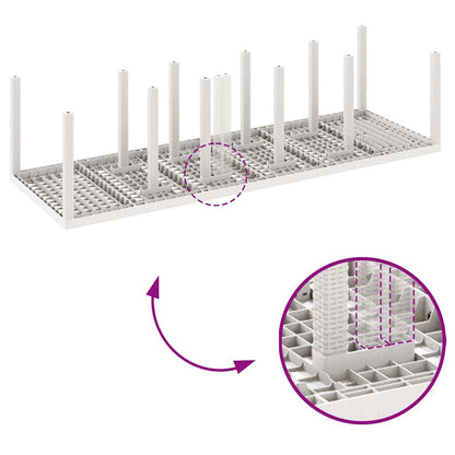 Garten Essgruppe 11 pcs Weiß Poly Rattan und Aluminium