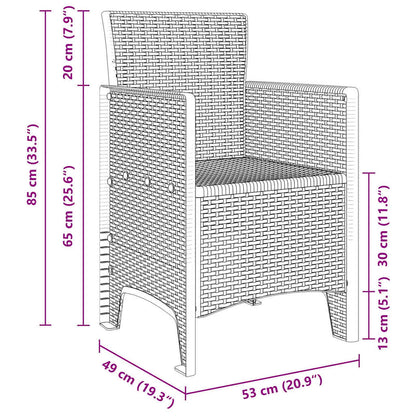 Garten Essgruppe 13 pcs Weiß Polt Rattan