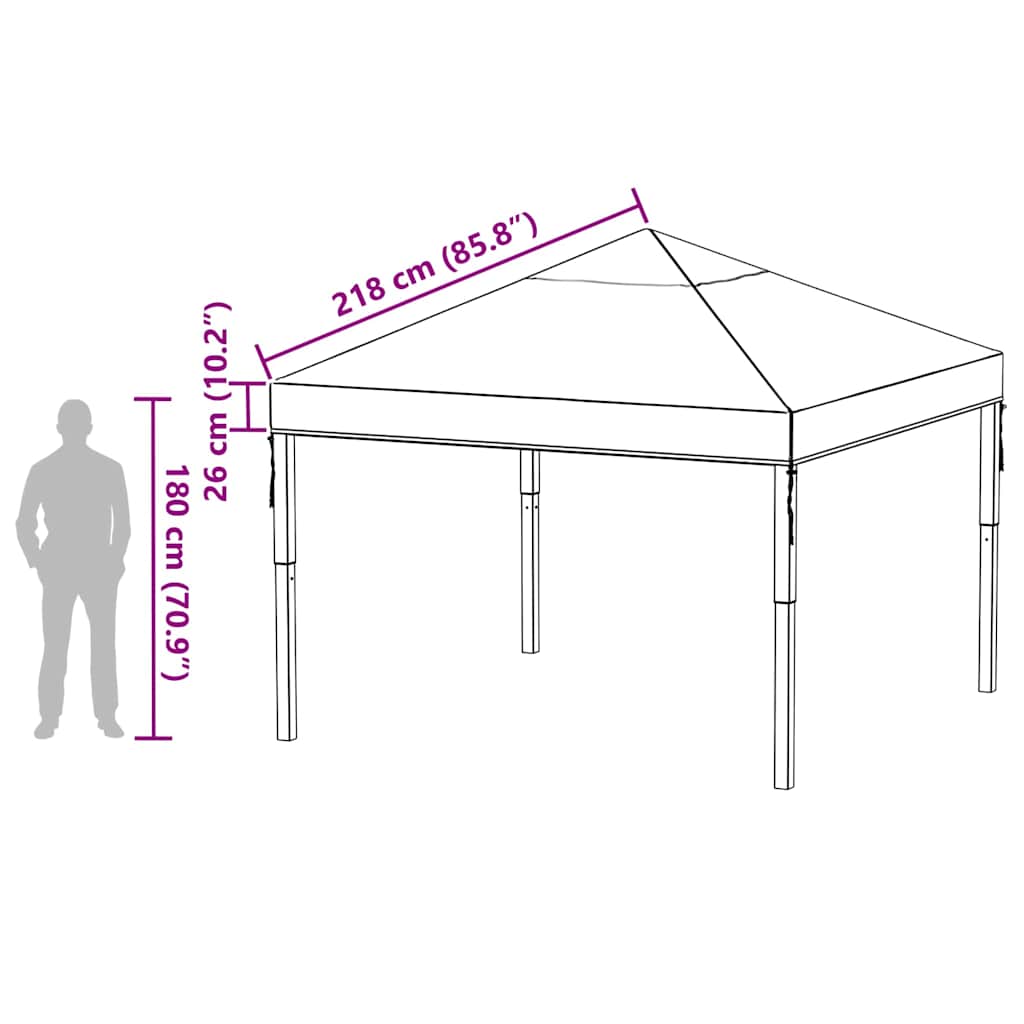 Ersatzbezug für Pavillon Transparent 300 x 300 x 26 cm PVC