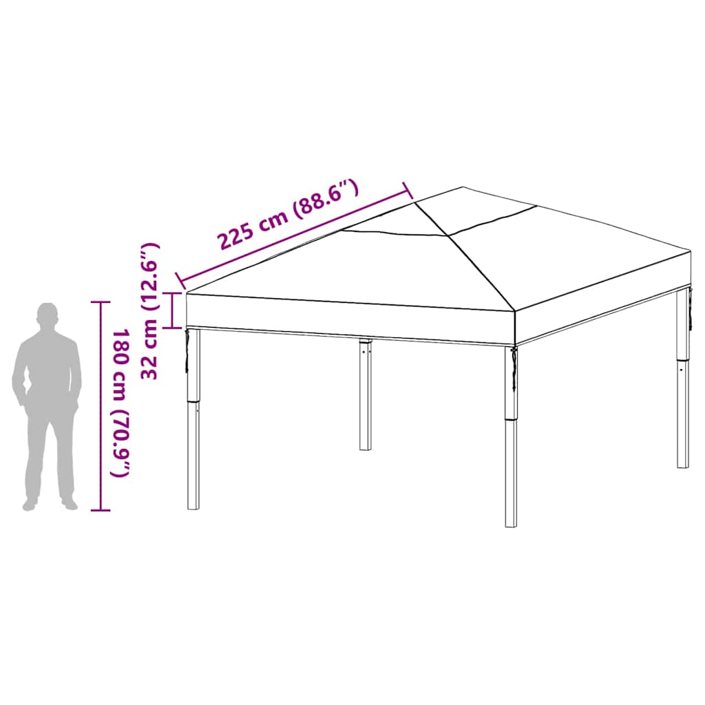 Ersatzbezug für Pavillon Transparent 400 x 300 x 32 cm PVC