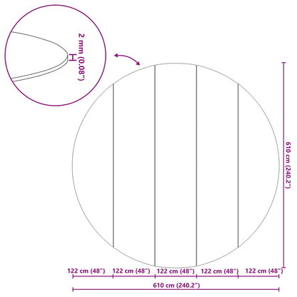 Bodenfolie für Pools Hellgrau Ø 610 cm Vliesstoff