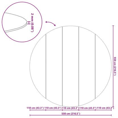 Bodenfolie für Pools Schwarz Ø 550 cm Vliesstoff