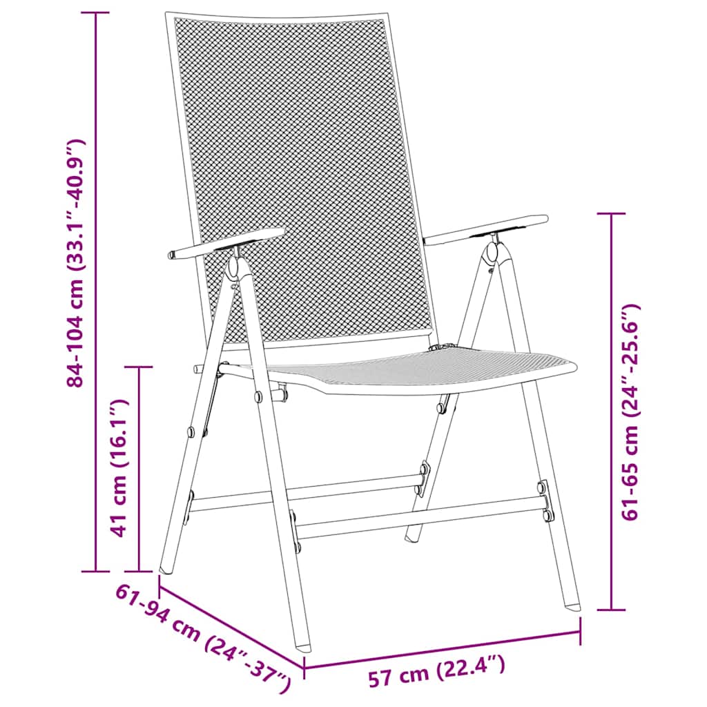Garten Essgruppe 9 pcs Anthrazit Pulverbeschichteter Stahl