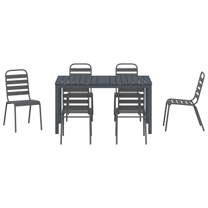 Garten Essgruppe 7 pcs Anthrazit Pulverbeschichteter Stahl