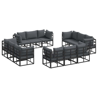 Gartensofa-set 12 pcs Schwarz Metall
