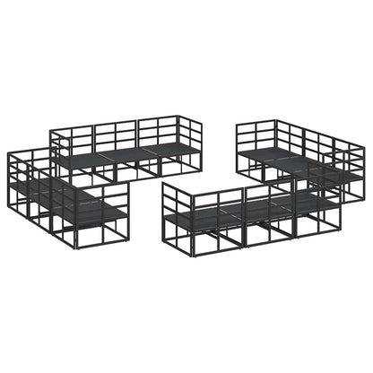Gartensofa-set 12 pcs Schwarz Metall