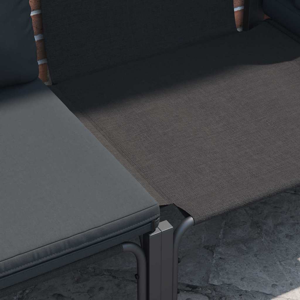 Gartensofa-set mit Kissen 7 pcs Schwarz Stahl